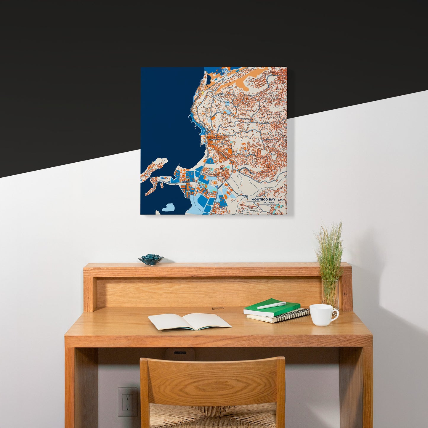 Montego Bay Jamaica Colorful City Map Canvas Print Scene