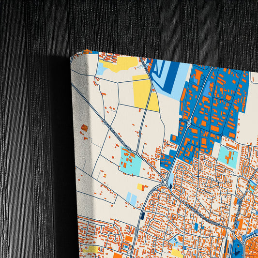 Montélimar France Colorful City Map Canvas Print Detail