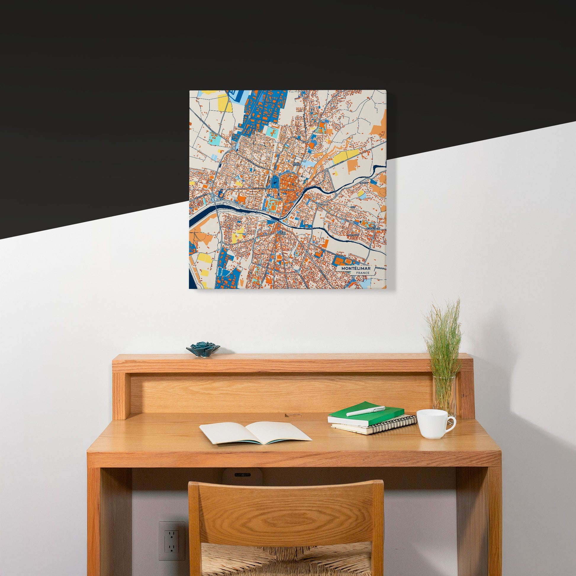 Montélimar France Colorful City Map Canvas Print Scene