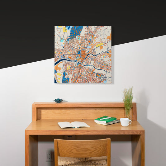Montélimar France Colorful City Map Canvas Print Scene