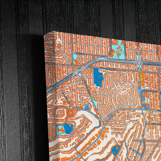 Monterey Park California Colorful City Map Canvas Print Detail