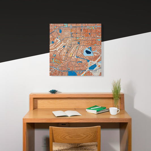 Monterey Park California Colorful City Map Canvas Print Scene