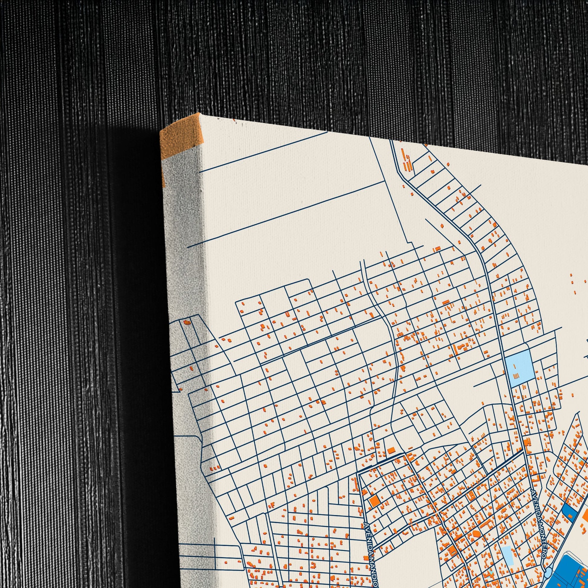 Montero Bolivia Colorful City Map Canvas Print Detail