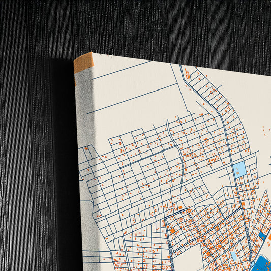 Montero Bolivia Colorful City Map Canvas Print Detail