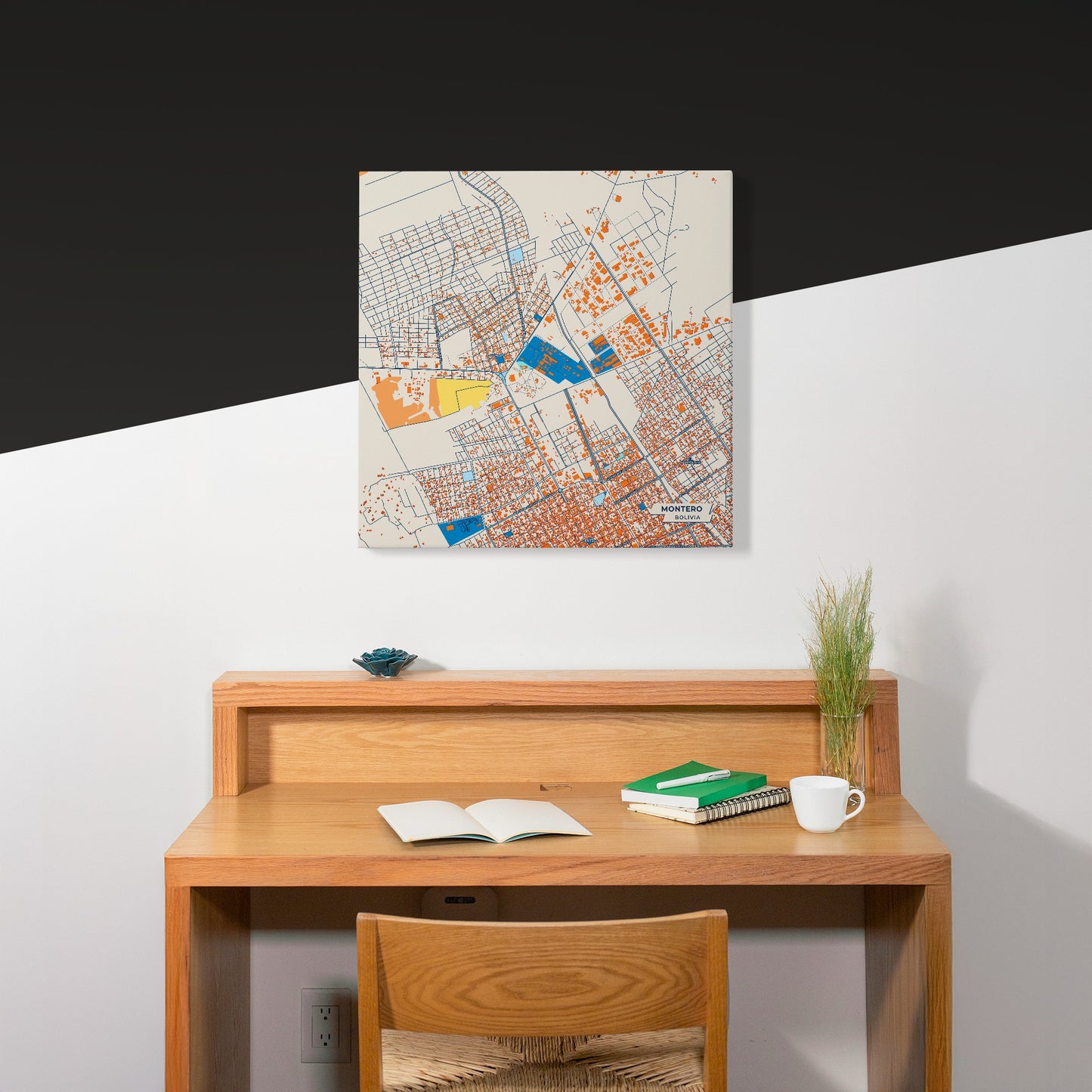 Montero Bolivia Colorful City Map Canvas Print Scene