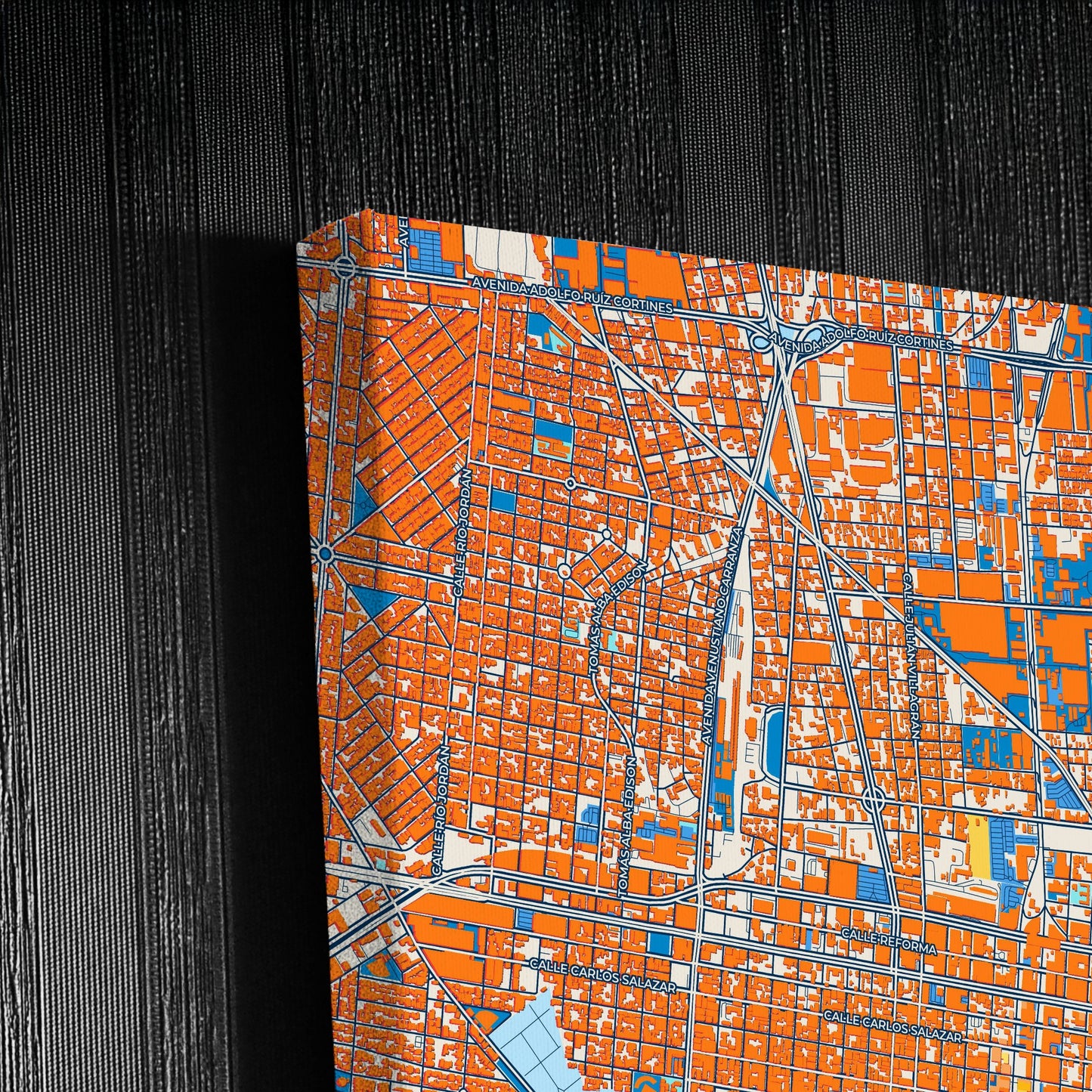 Monterrey Mexico Colorful City Map Canvas Print Detail