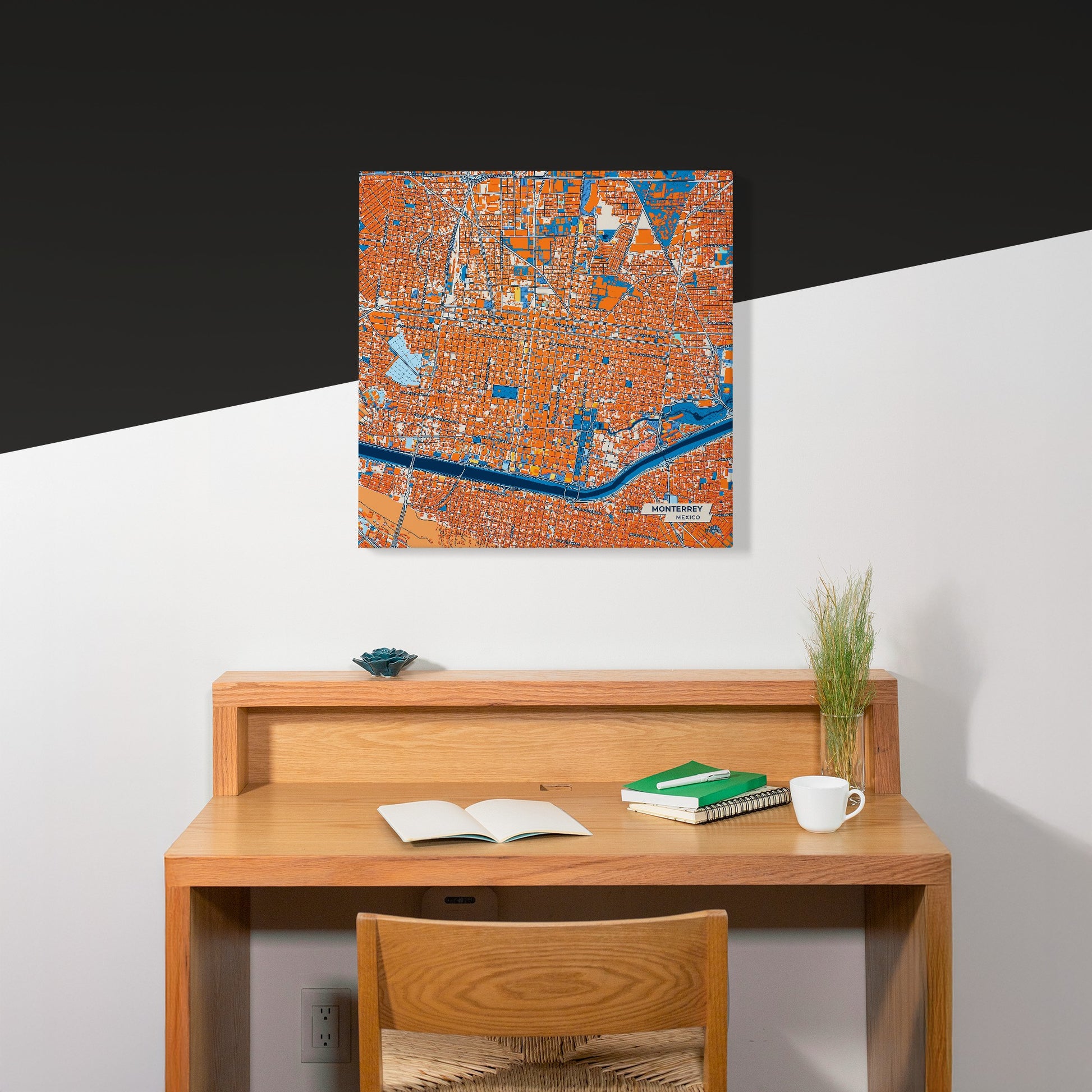 Monterrey Mexico Colorful City Map Canvas Print Scene
