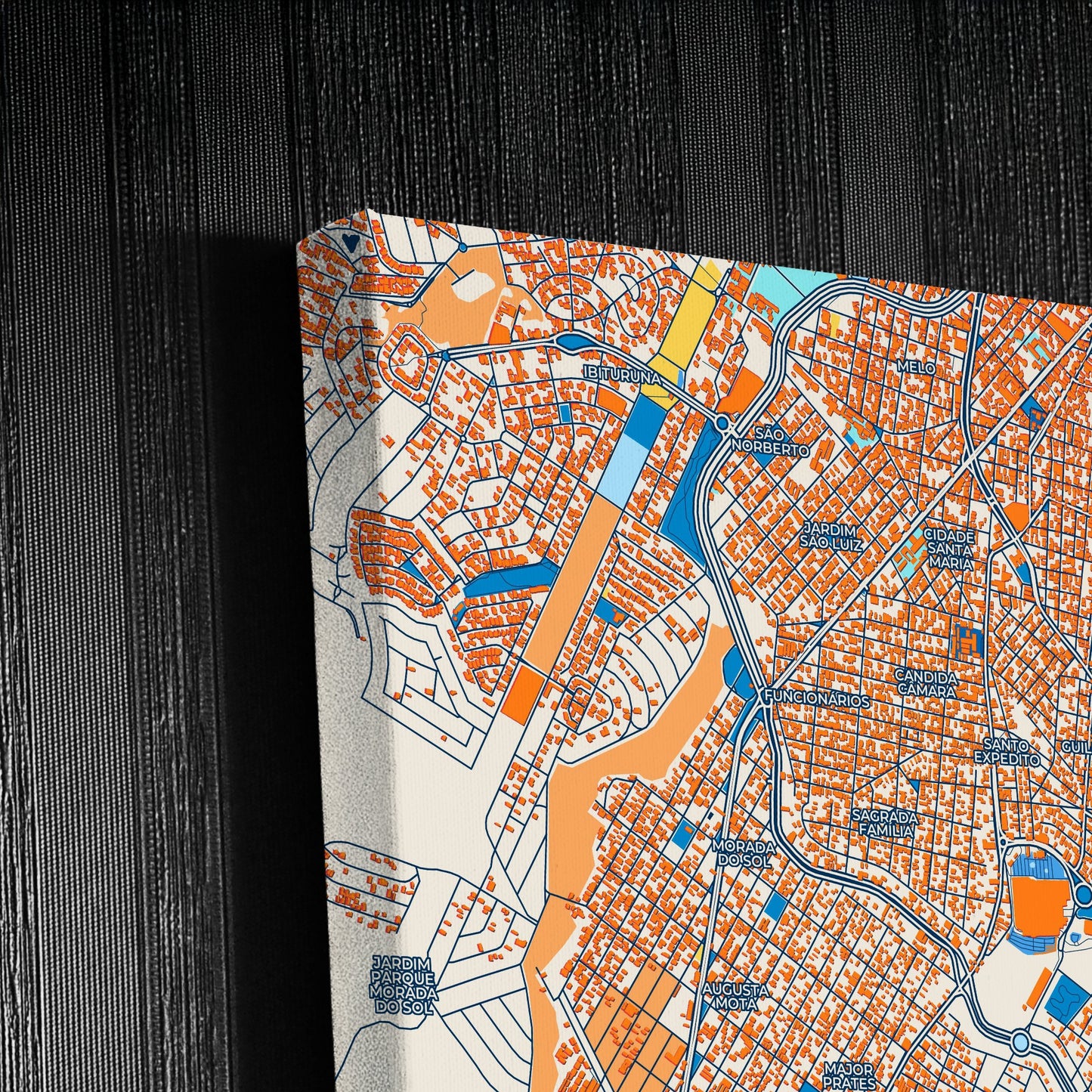 Montes Claros Brazil Colorful City Map Canvas Print Detail