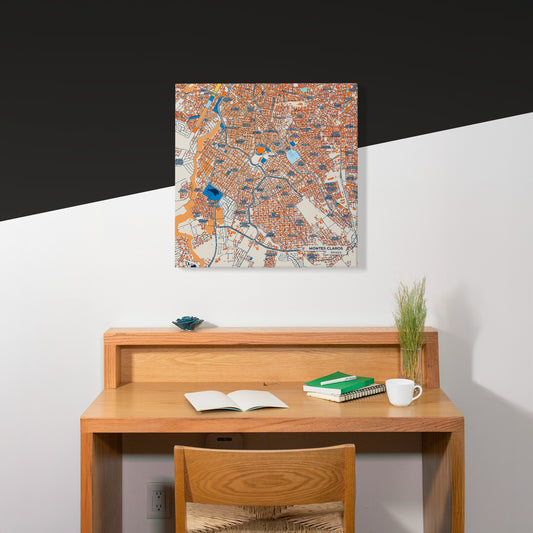 Montes Claros Brazil Colorful City Map Canvas Print Scene