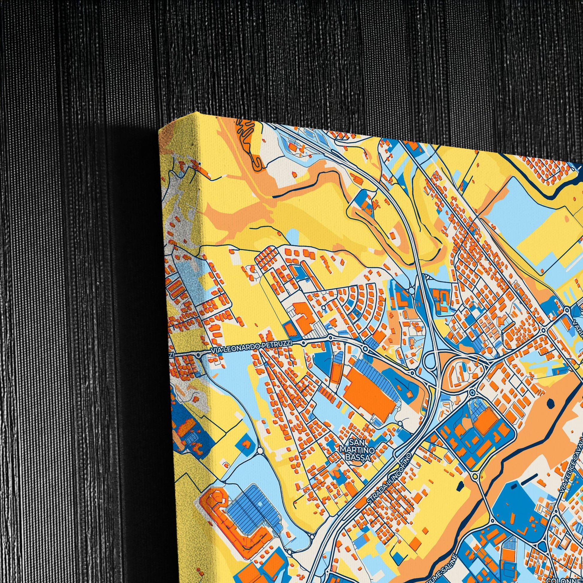 Montesilvano Italy Colorful City Map Canvas Print Detail