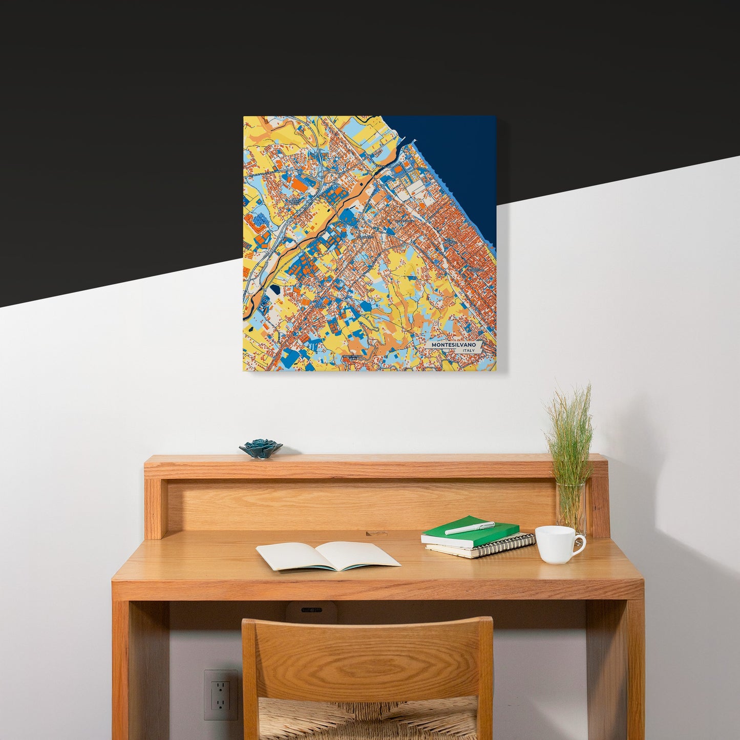 Montesilvano Italy Colorful City Map Canvas Print Scene