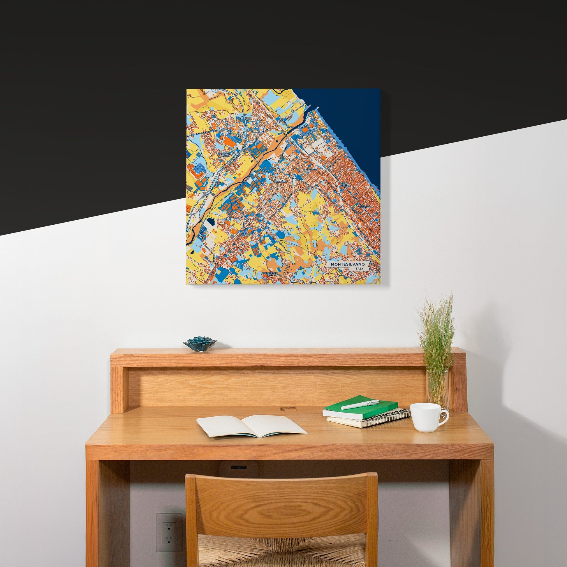 Montesilvano Italy Colorful City Map Canvas Print Scene