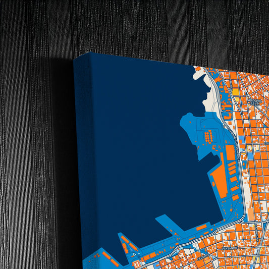 Montevideo Uruguay Colorful City Map Canvas Print Detail