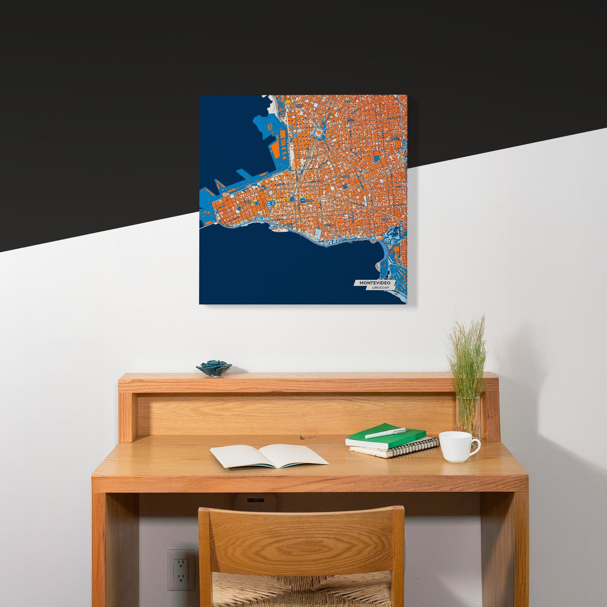 Montevideo Uruguay Colorful City Map Canvas Print Scene