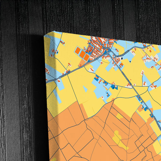 Montferland Netherlands Colorful City Map Canvas Print Detail