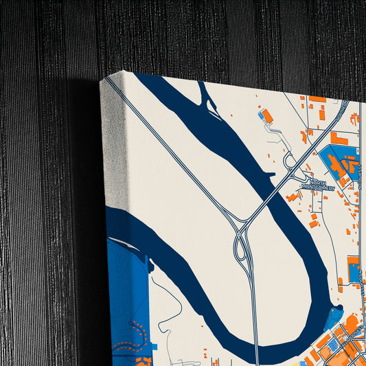 Montgomery Alabama Colorful City Map Canvas Print Detail