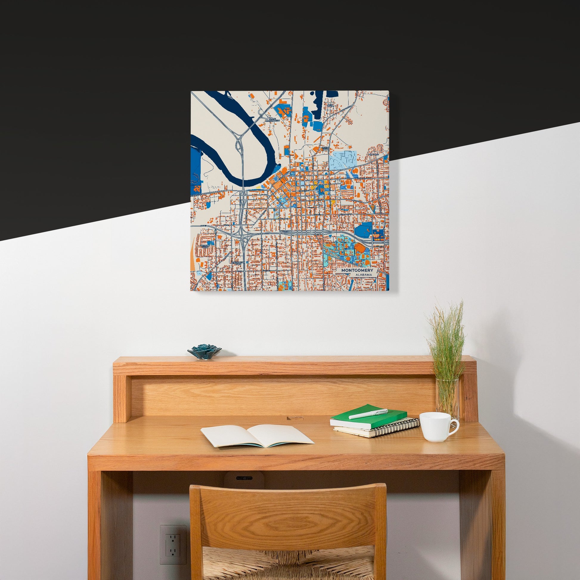 Montgomery Alabama Colorful City Map Canvas Print Scene