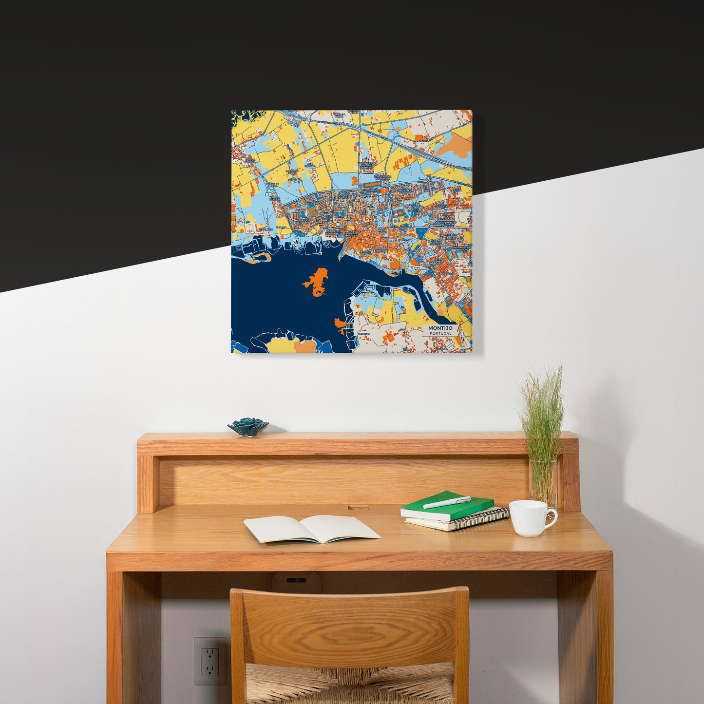 Montijo Portugal Colorful City Map Canvas Print Scene