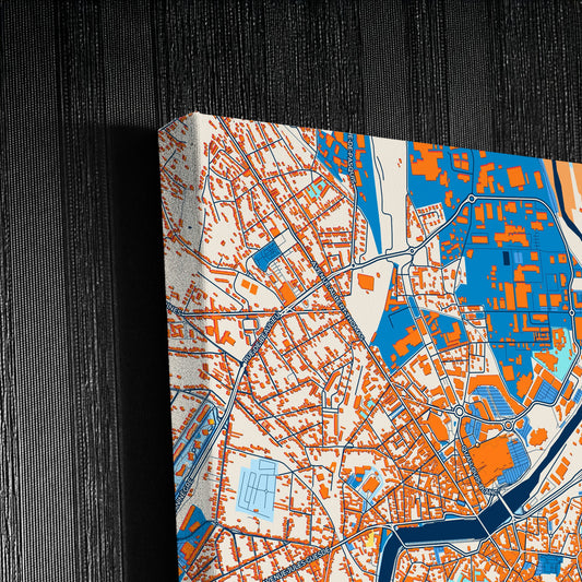 Montluçon France Colorful City Map Canvas Print Detail