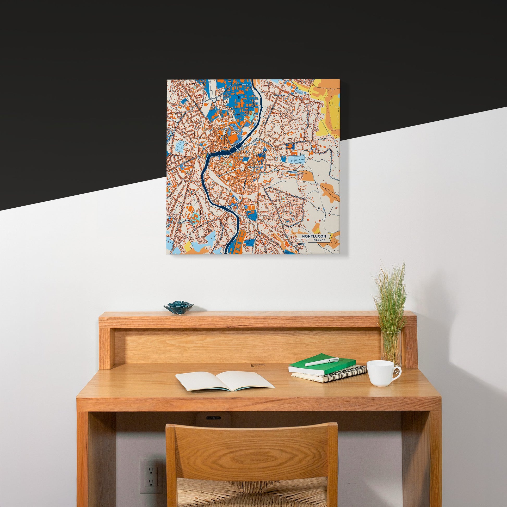 Montluçon France Colorful City Map Canvas Print Scene