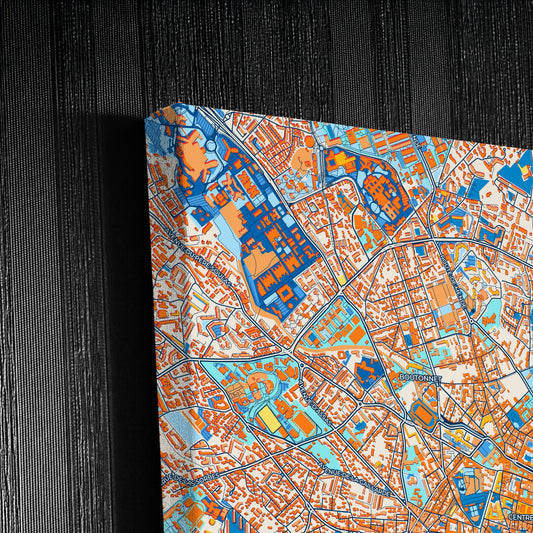 Montpellier France Colorful City Map Canvas Print Detail