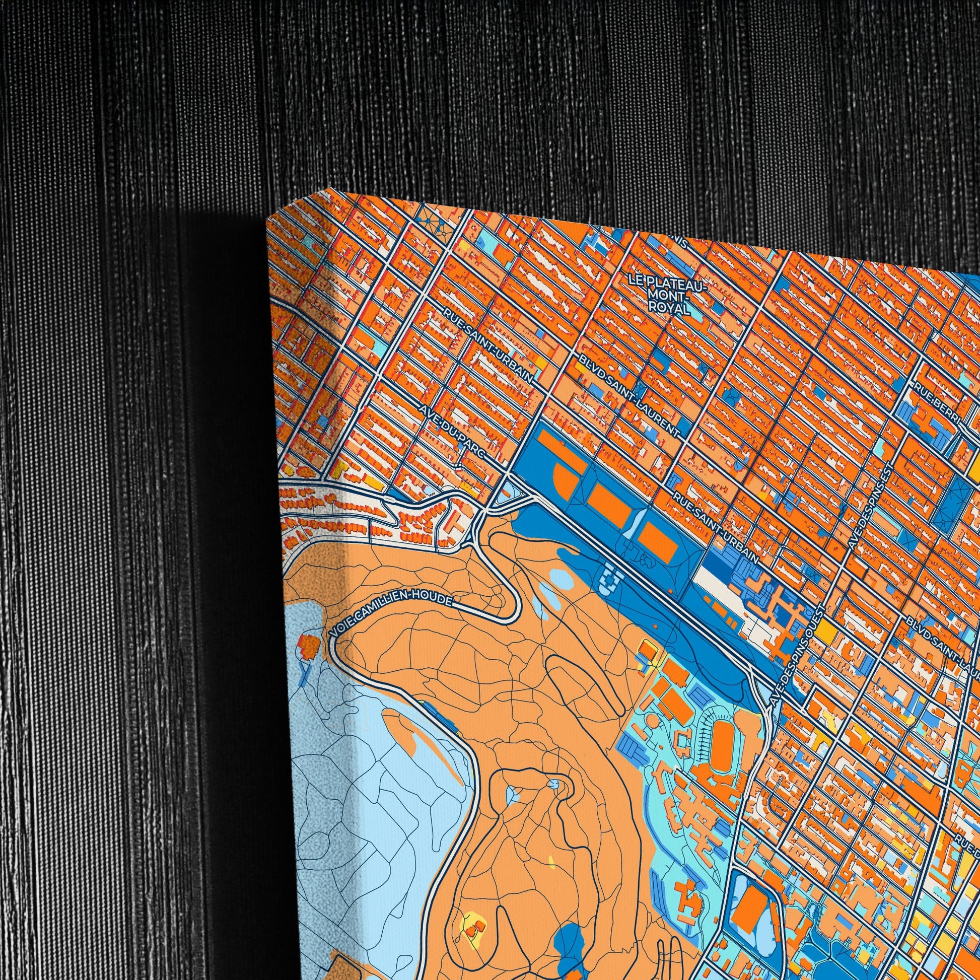 Montreal Canada Colorful City Map Canvas Print Detail