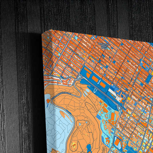 Montreal Canada Colorful City Map Canvas Print Detail