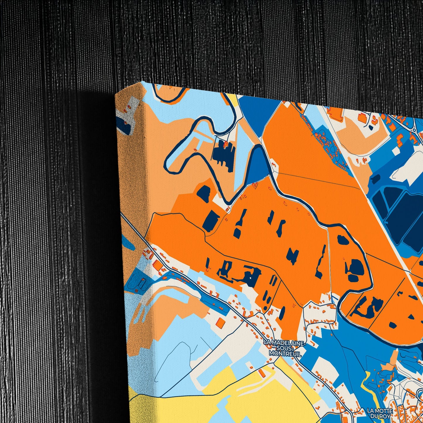 Montreuil France Colorful City Map Canvas Print Detail