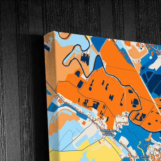 Montreuil France Colorful City Map Canvas Print Detail