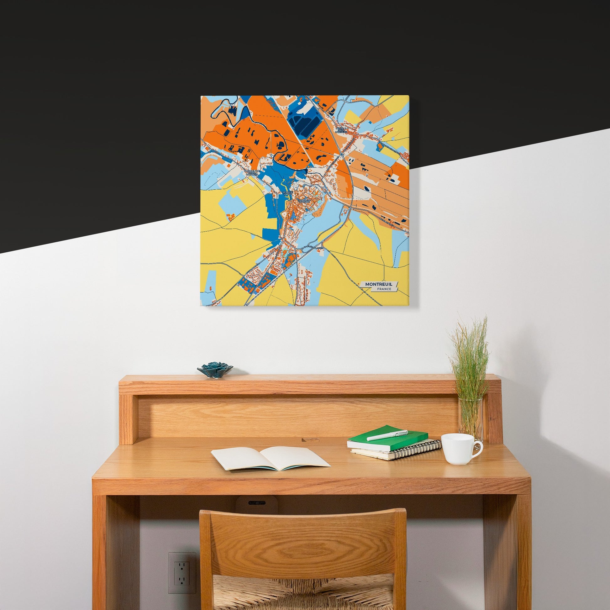 Montreuil France Colorful City Map Canvas Print Scene