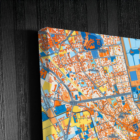 Monza Italy Colorful City Map Canvas Print Detail