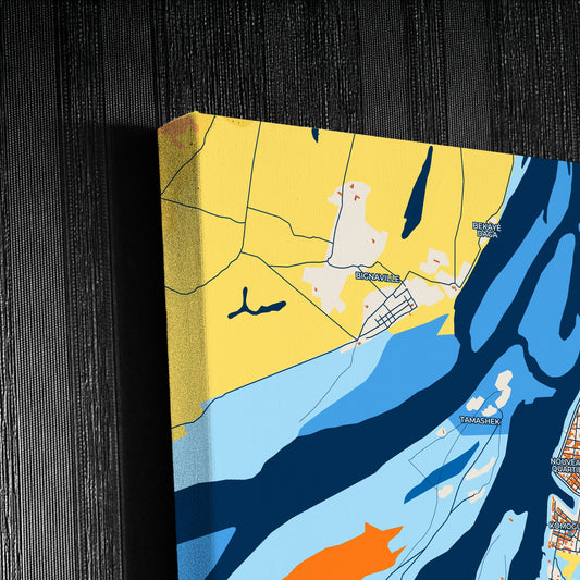 Mopti Mali Colorful City Map Canvas Print Detail