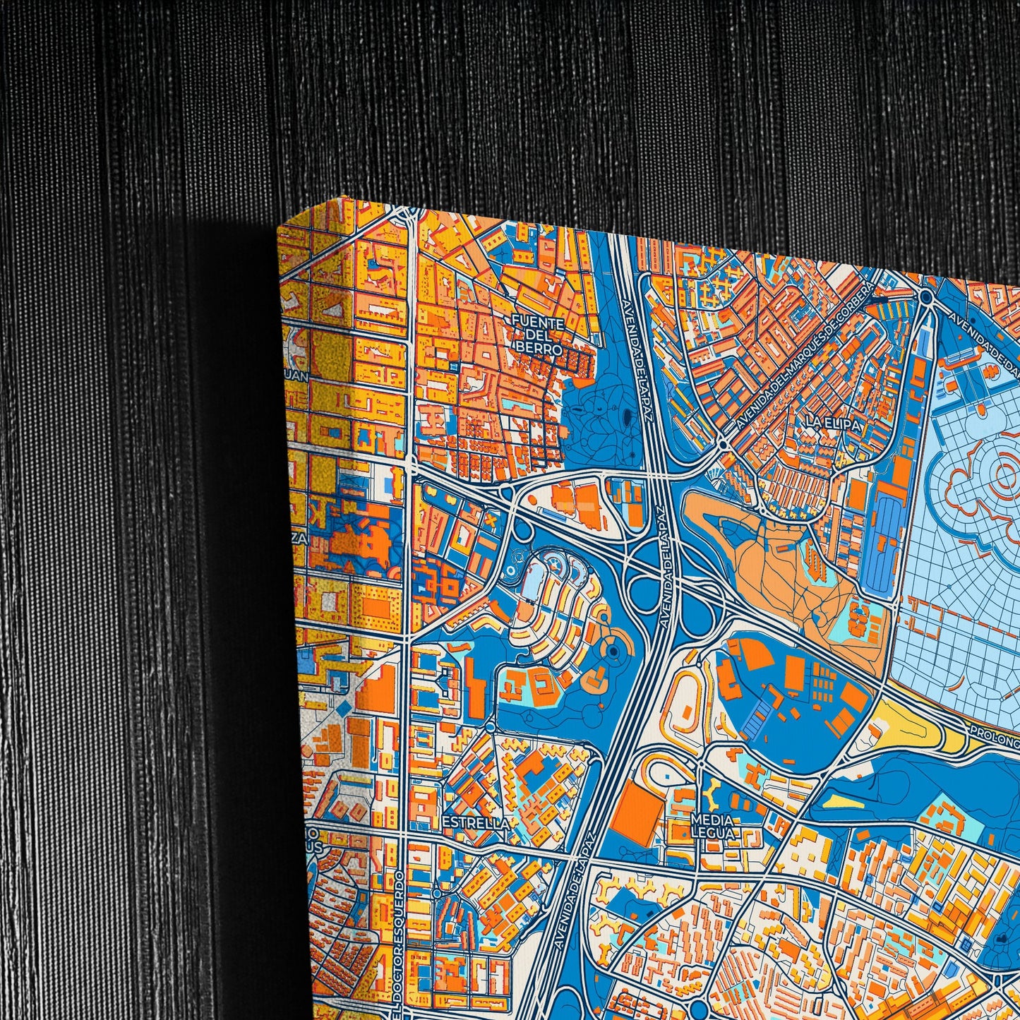 Moratalaz Spain Colorful City Map Canvas Print Detail