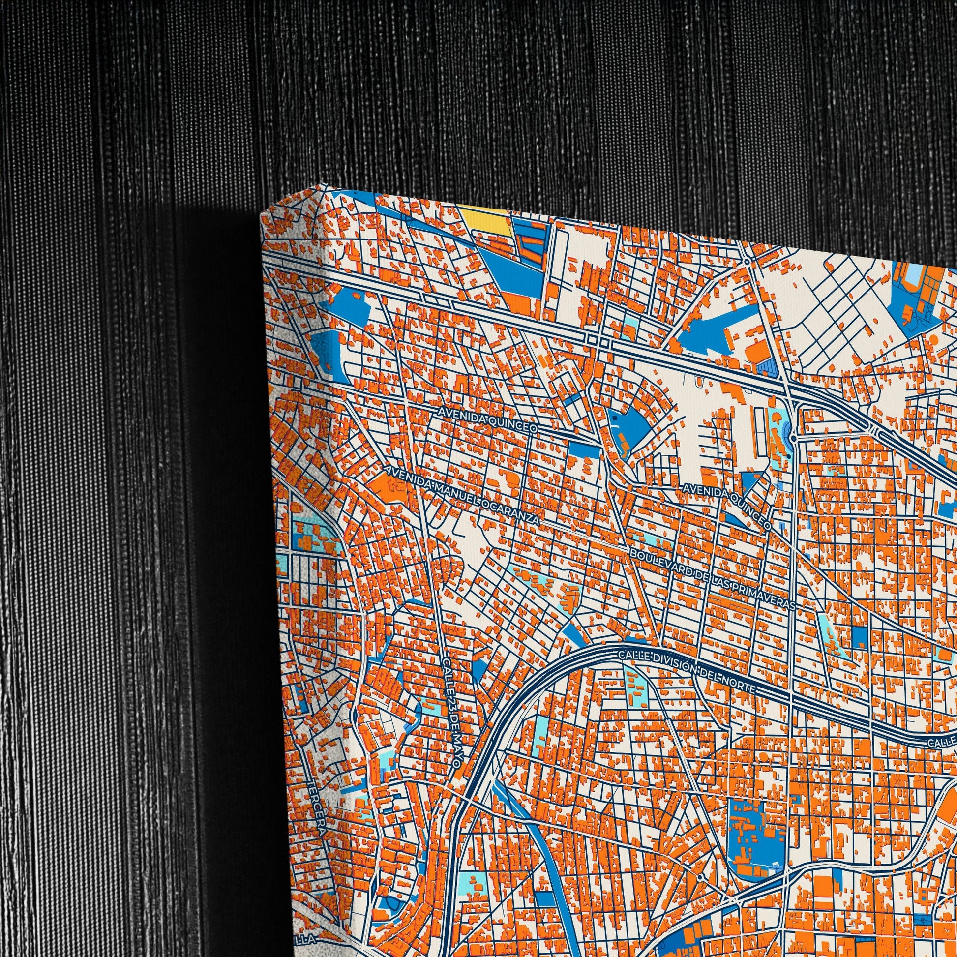 Morelia Mexico Colorful City Map Canvas Print Detail