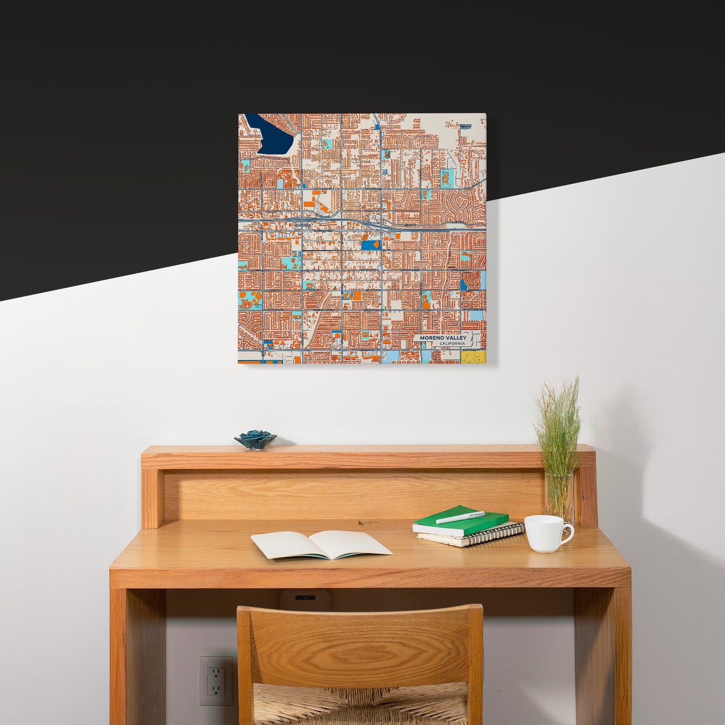 Moreno Valley California Colorful City Map Canvas Print Scene