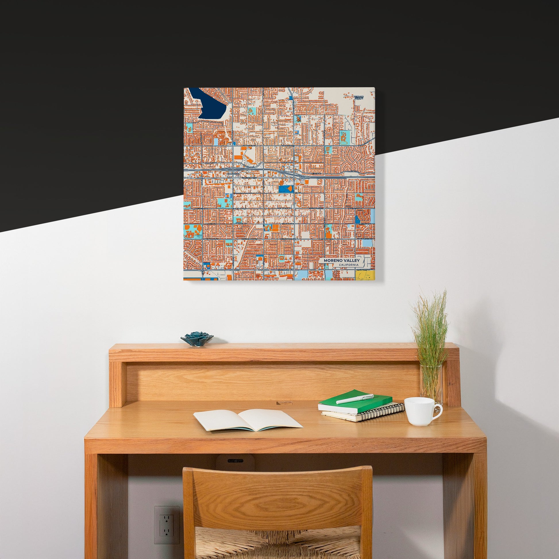 Moreno Valley California Colorful City Map Canvas Print Scene