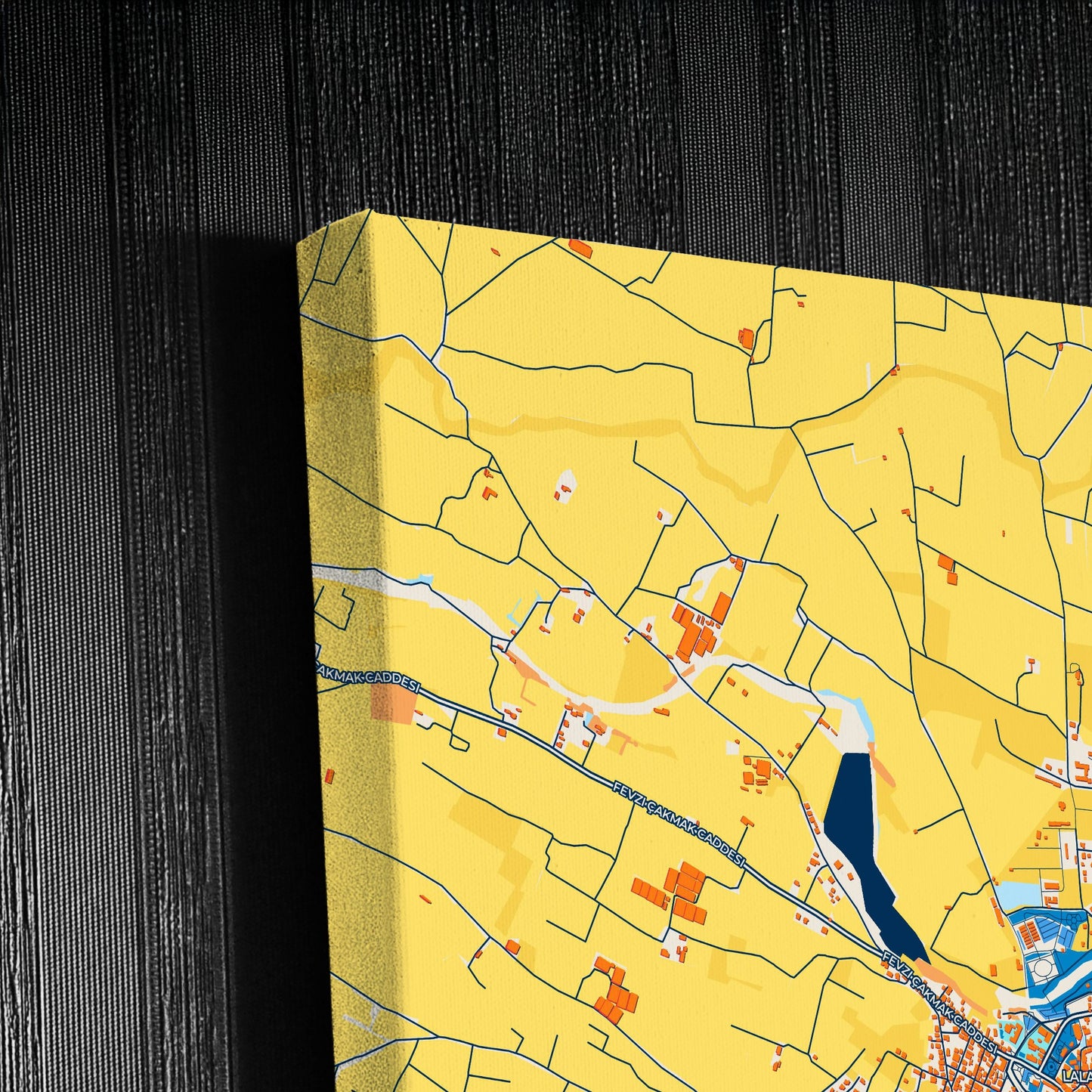 Mórfou   Cyprus Colorful City Map Canvas Print Detail