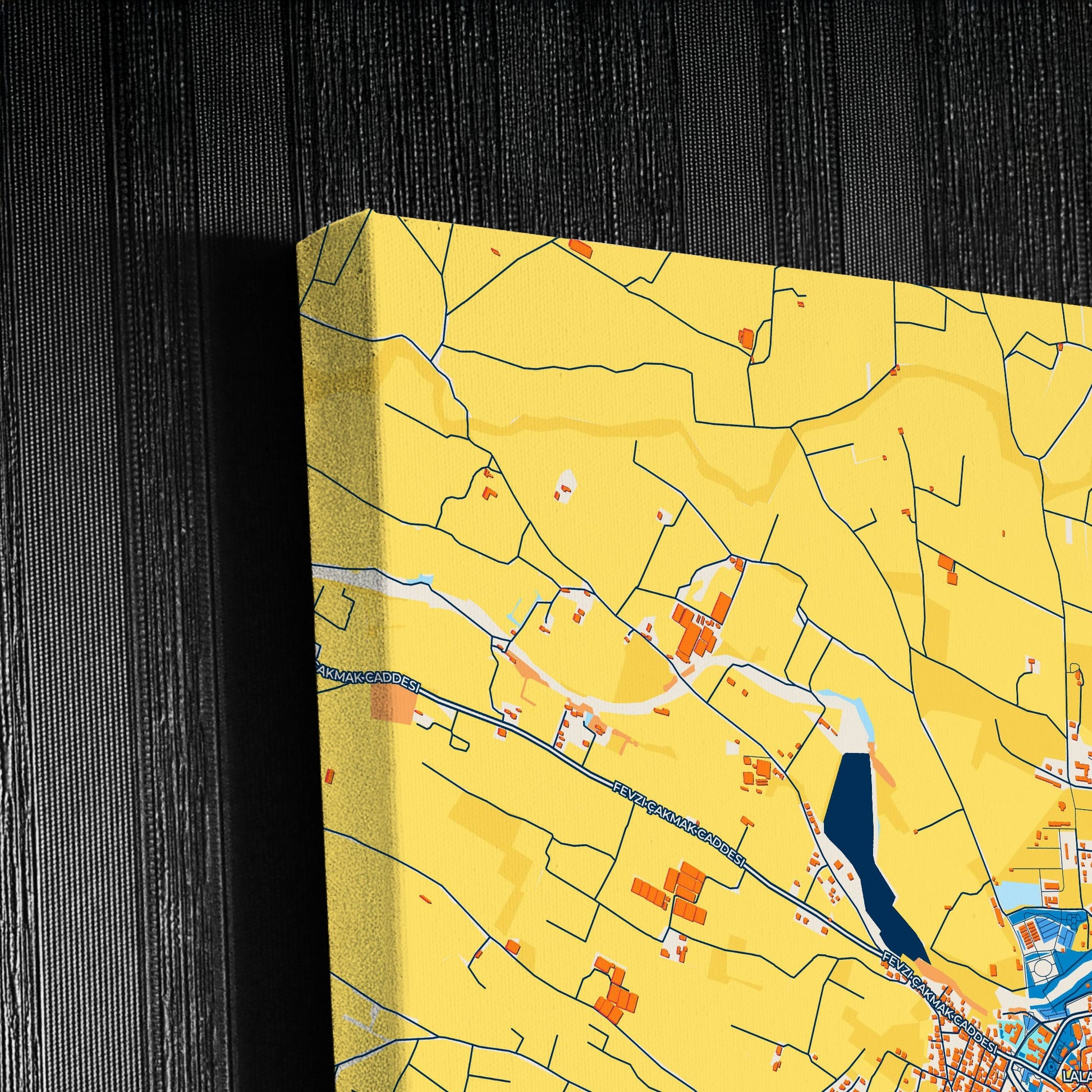 Mórfou   Cyprus Colorful City Map Canvas Print Detail