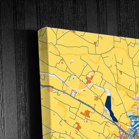 Mórfou   Cyprus Colorful City Map Canvas Print Detail