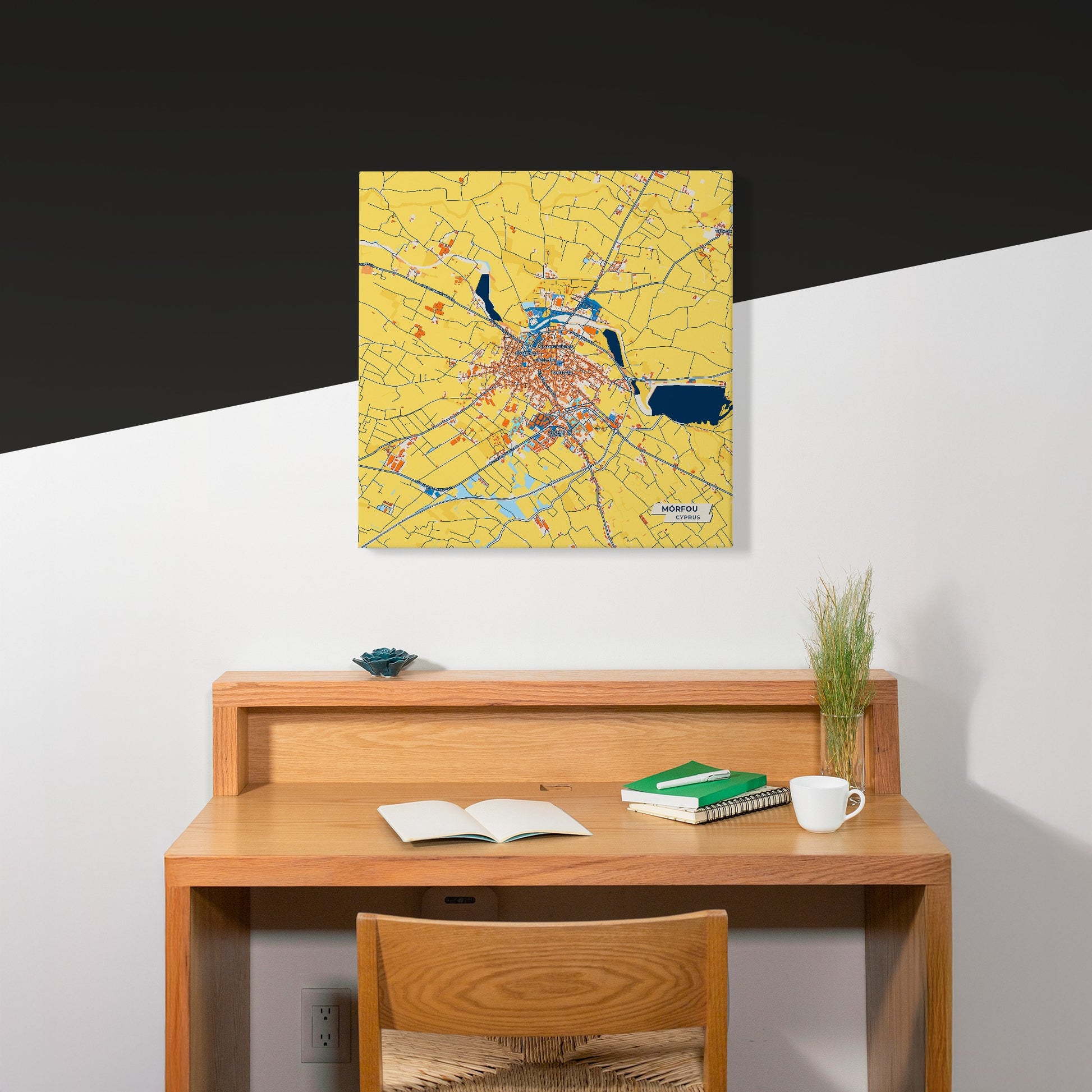 Mórfou   Cyprus Colorful City Map Canvas Print Scene