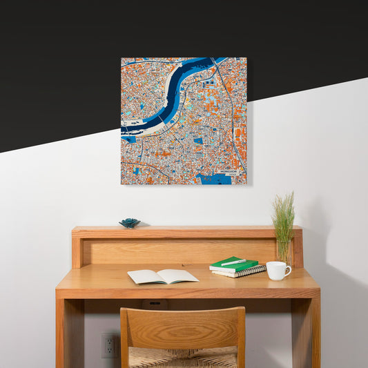 Moriguchi Japan Colorful City Map Canvas Print Scene