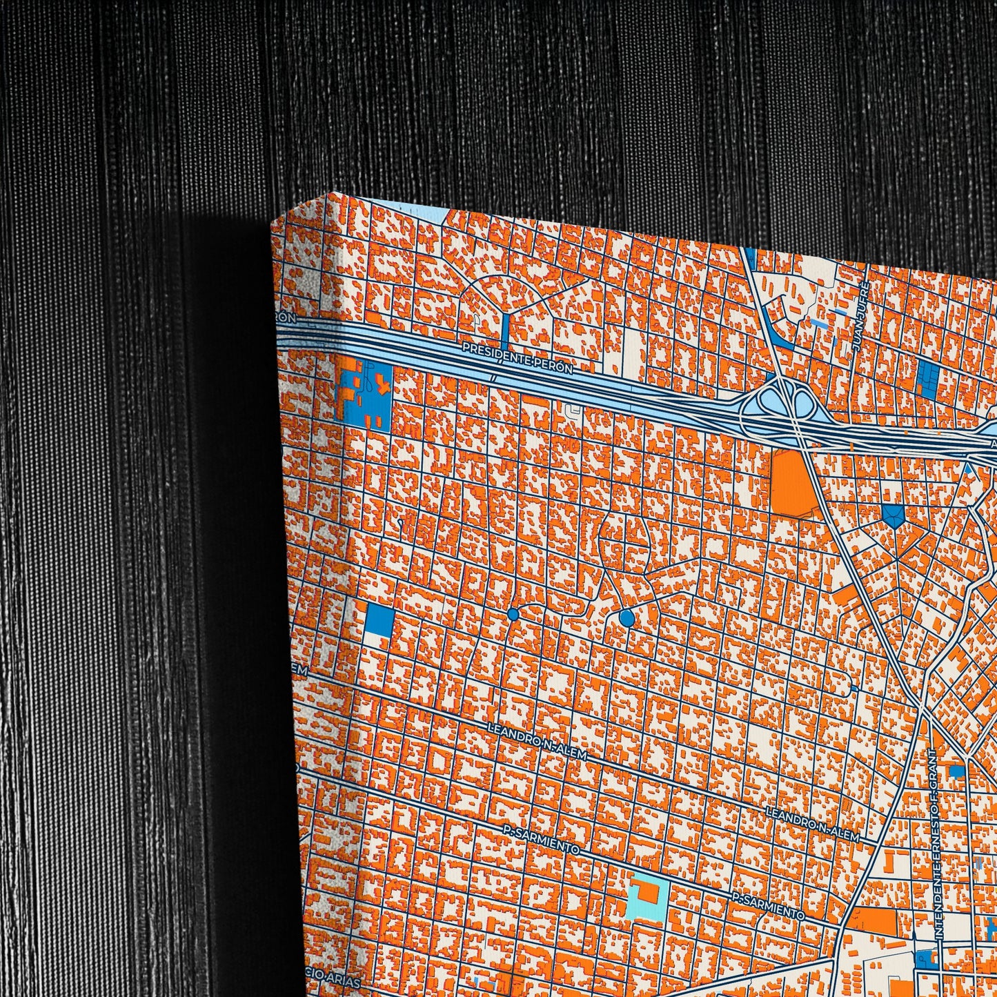 Moron Argentina Colorful City Map Canvas Print Detail