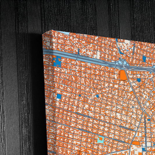 Moron Argentina Colorful City Map Canvas Print Detail