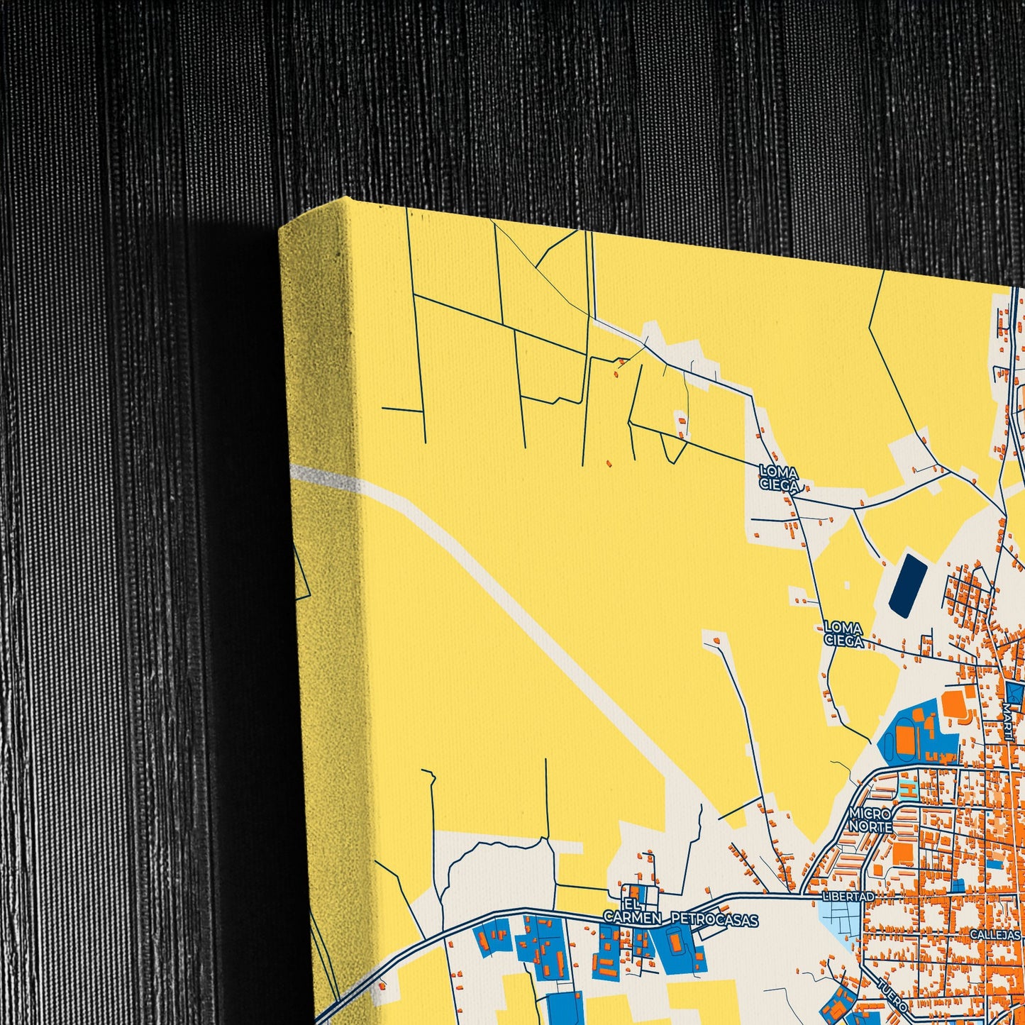 Morón Cuba Colorful City Map Canvas Print Detail