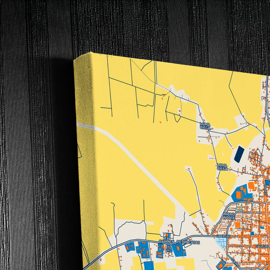 Morón Cuba Colorful City Map Canvas Print Detail