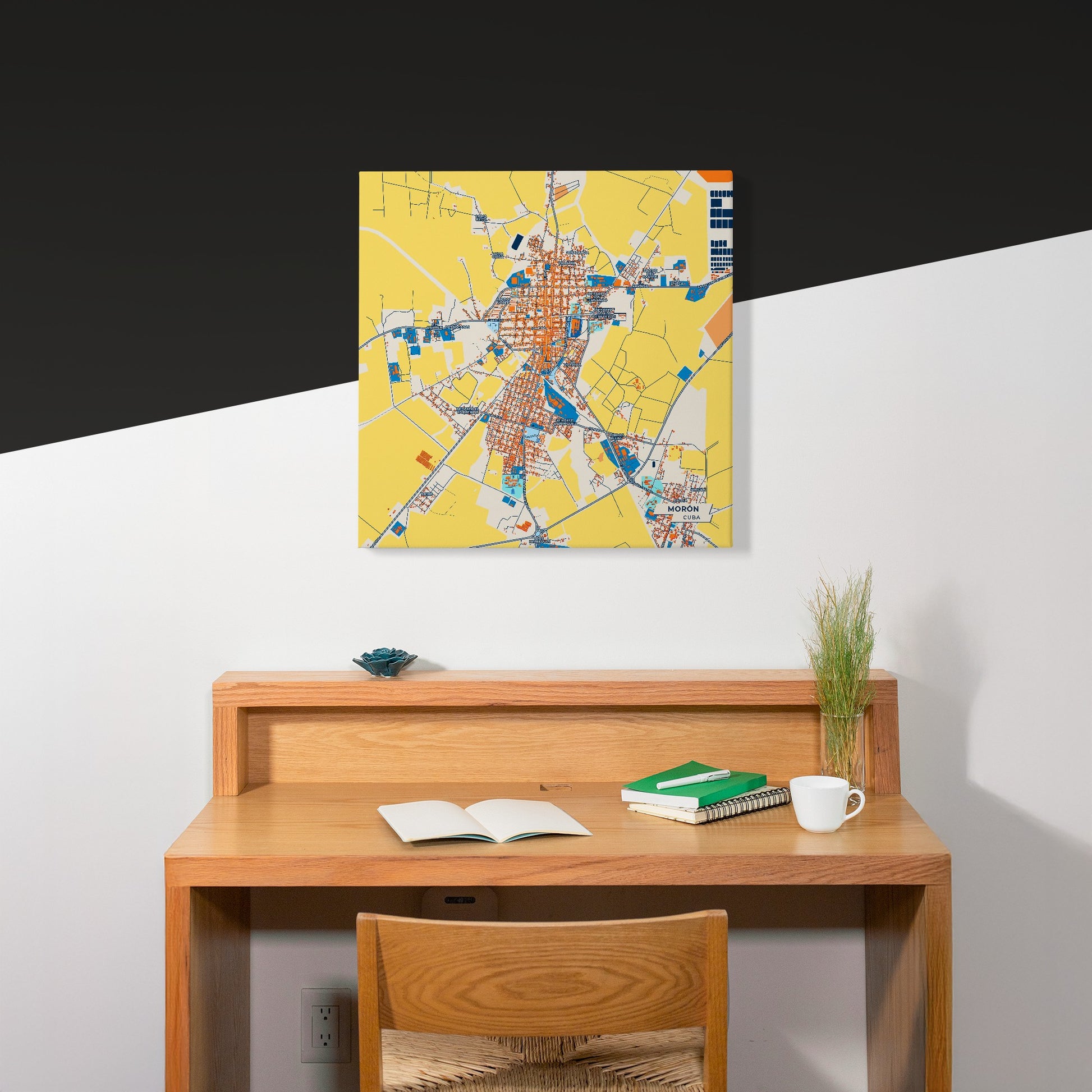 Morón Cuba Colorful City Map Canvas Print Scene