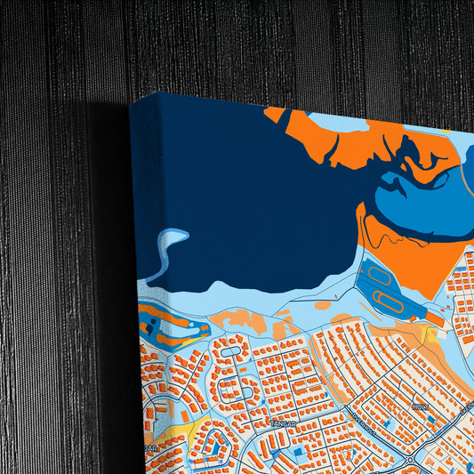 Mosfellsbær Iceland Colorful City Map Canvas Print Detail