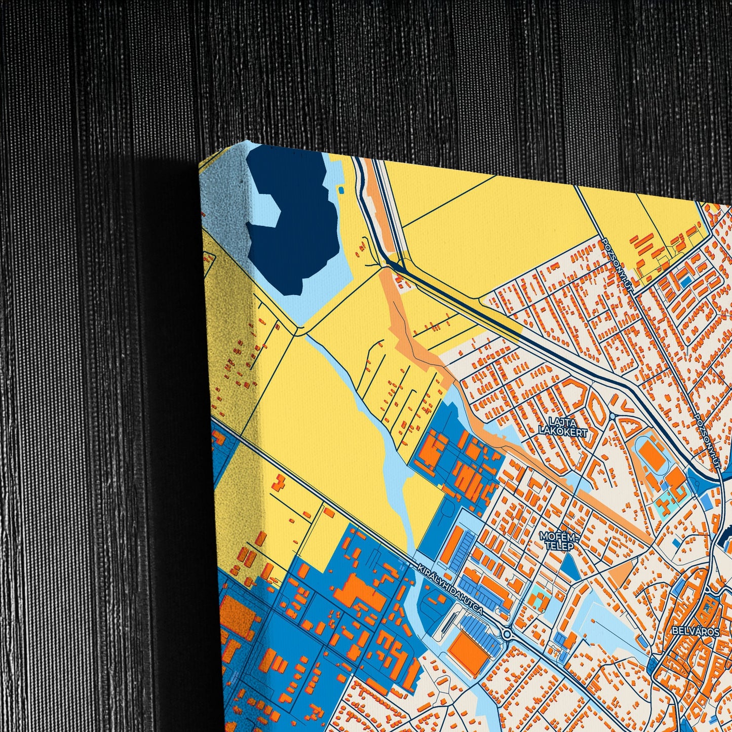 Mosonmagyaróvár Hungary Colorful City Map Canvas Print Detail