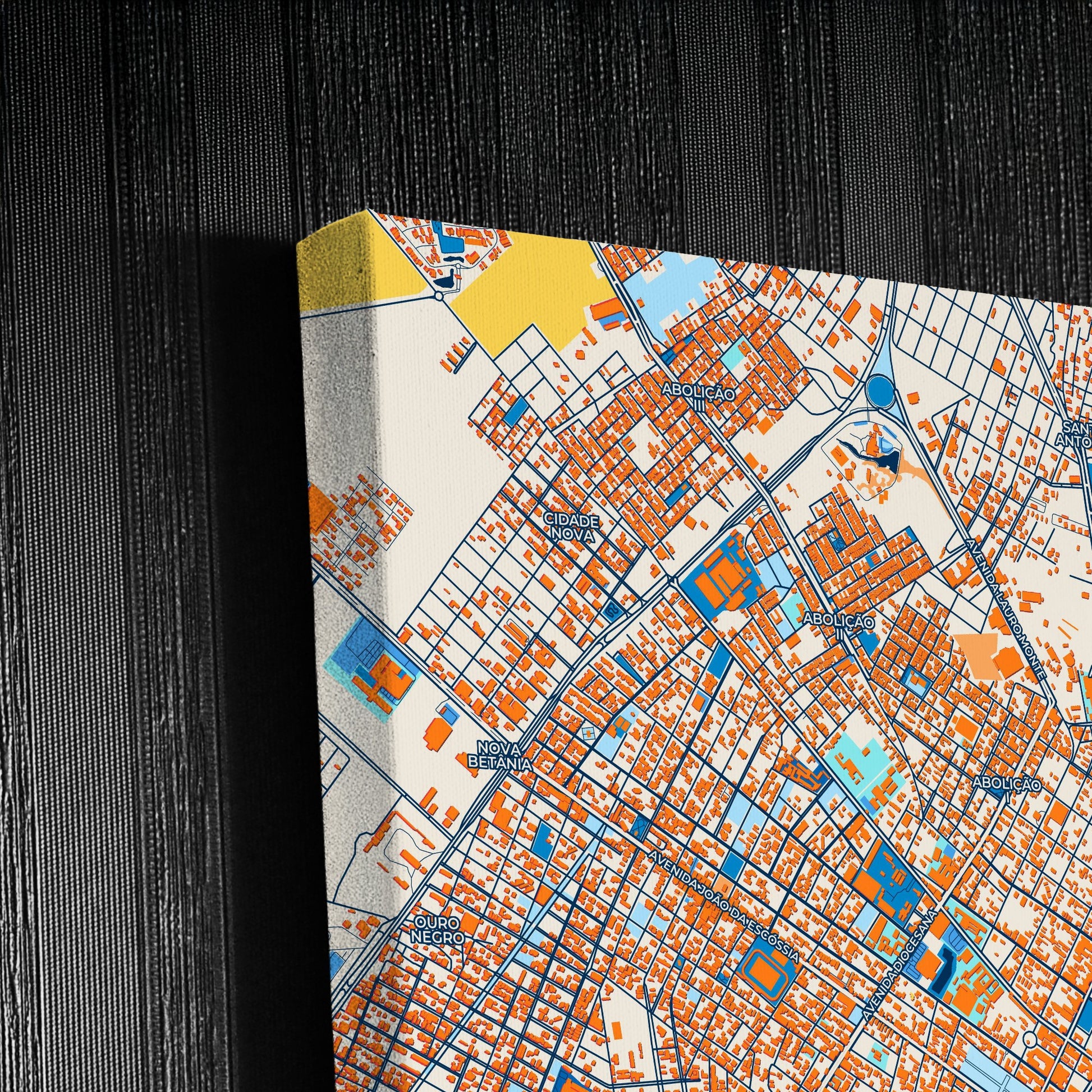 Mossoro Brazil Colorful City Map Canvas Print Detail