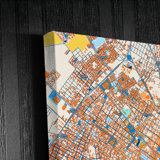 Mossoro Brazil Colorful City Map Canvas Print Detail